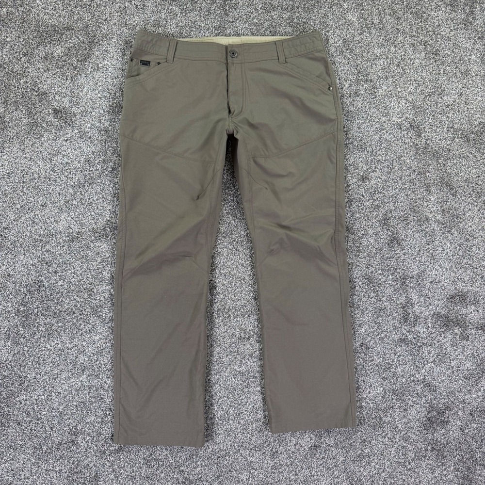 Kuhl Silencr Pants Men 38x30 Olive Green Ripstop Hiking Outdoor Articulated Knee